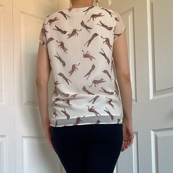 Vero Moda Cream Colour Sheer Leopard Top - Picture 4 of 16